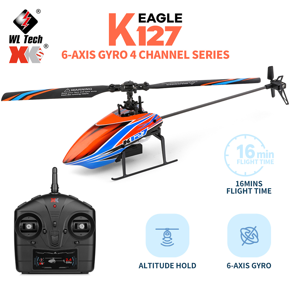 WLtoys XK K127 2.4G 4CH 6-Aixs - огляд і ціна Rc Helicopter Gyro